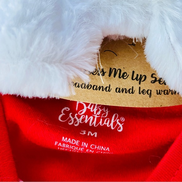 Baby Essentials | 4 Piece Santa Tutu Leg Warmer Bow Outfit NWT 3 Months - Picture 7 of 8